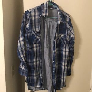 Blue plaid shirt